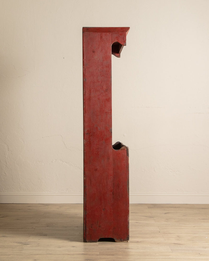 Early American Red Painted Stepback Cupboard, 19th Century - Lone Fox