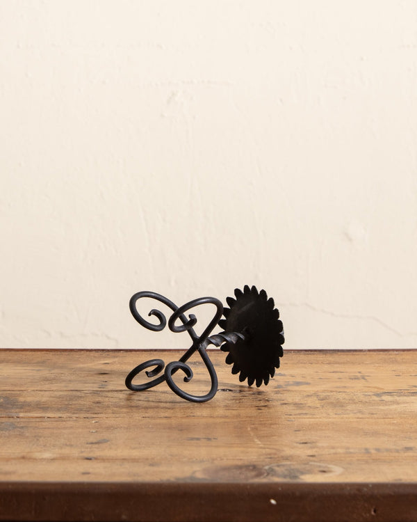 Early Wrought Iron Tripod Candle Holder - Lone Fox
