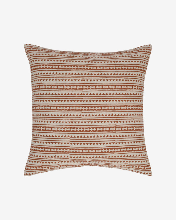 Terracotta Hand Block Printed Pillow Cover