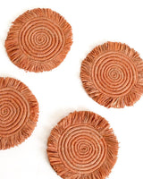Edlyn Fringed Raffia Coasters - Lone Fox
