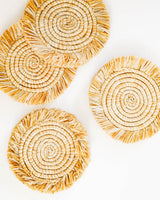 Edlyn Fringed Raffia Coasters - Lone Fox