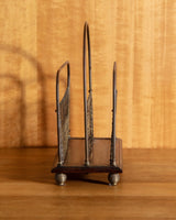 Edwardian English Oak & Brass Magazine Holder, Early 20th Century - Lone Fox