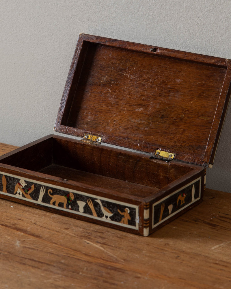 Egyptian Revival Marquetry Trinket Box - Lone Fox