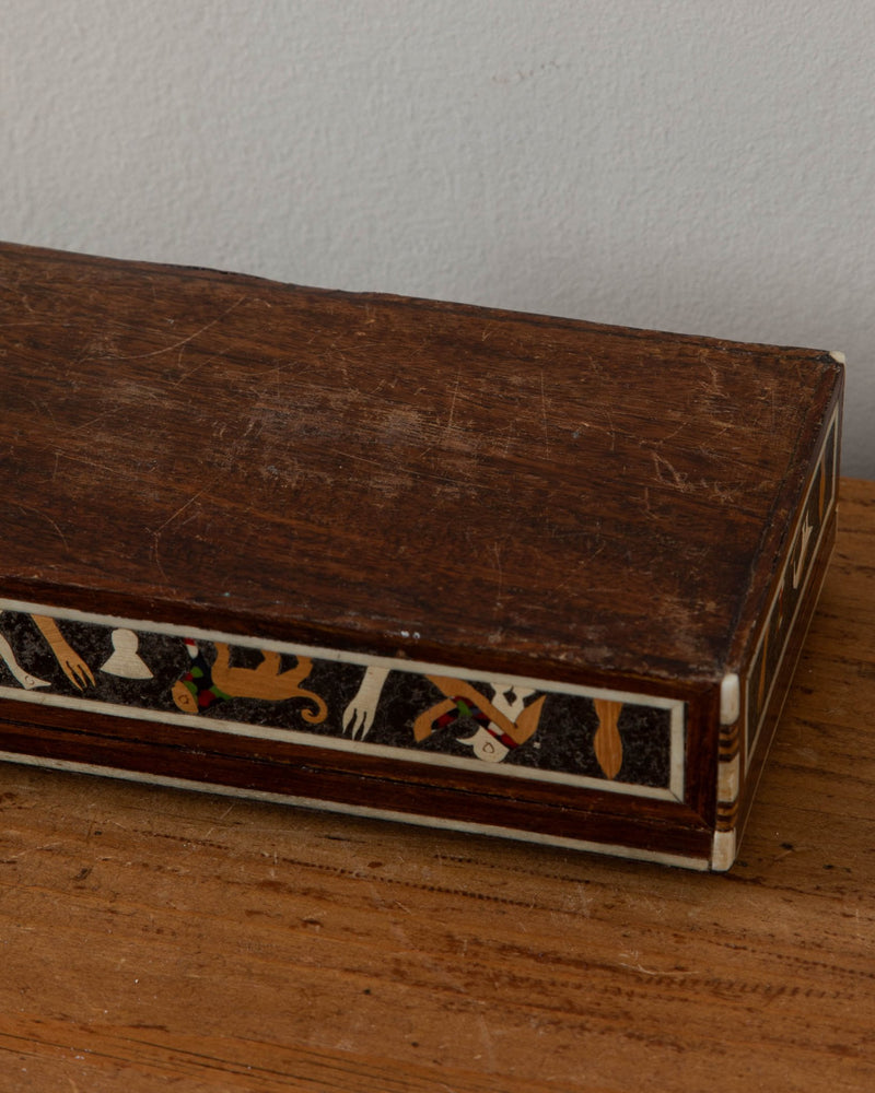 Egyptian Revival Marquetry Trinket Box - Lone Fox