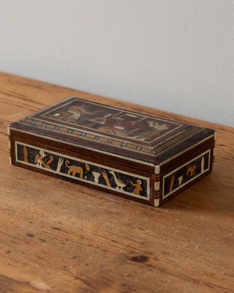 Egyptian Revival Marquetry Trinket Box - Lone Fox