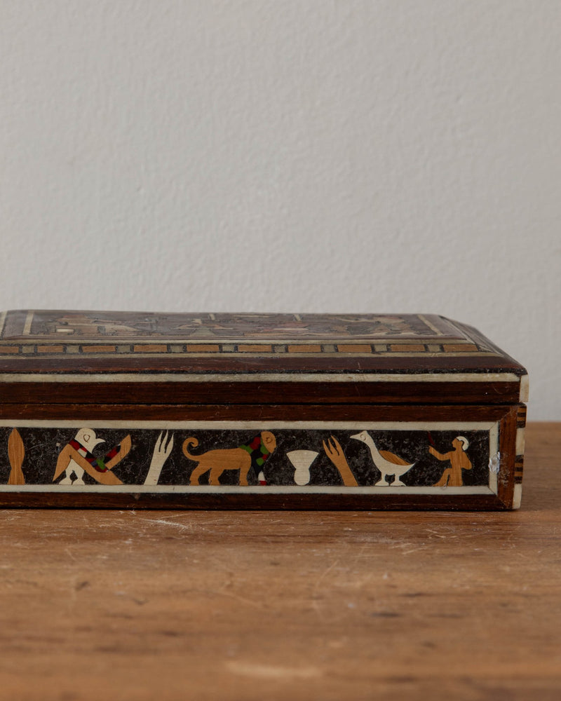 Egyptian Revival Marquetry Trinket Box - Lone Fox