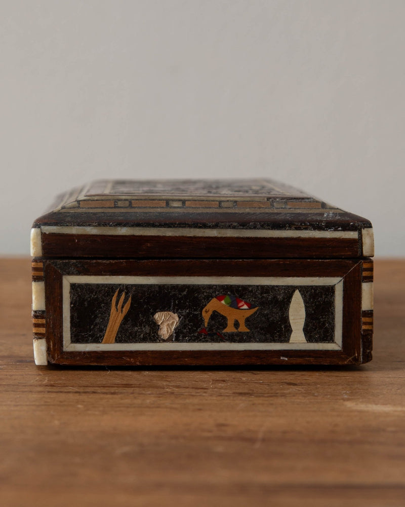 Egyptian Revival Marquetry Trinket Box - Lone Fox