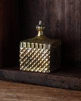 Embossed Mercury Glass Lidded Votive Holder - Lone Fox