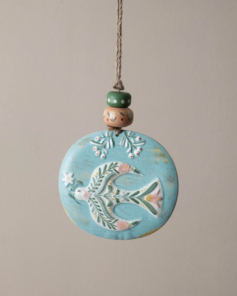 Embossed Metal Dove Ornament - Lone Fox