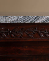 Empire Style Carved Mahogany & Marble Counter / Island, France, 1900's - Lone Fox