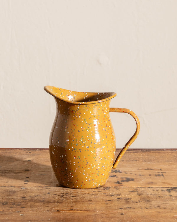 Enameled Splatterware Pitcher in Mustard - Lone Fox