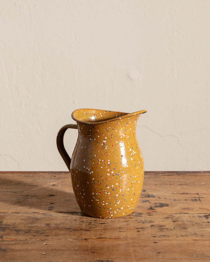 Enameled Splatterware Pitcher in Mustard - Lone Fox