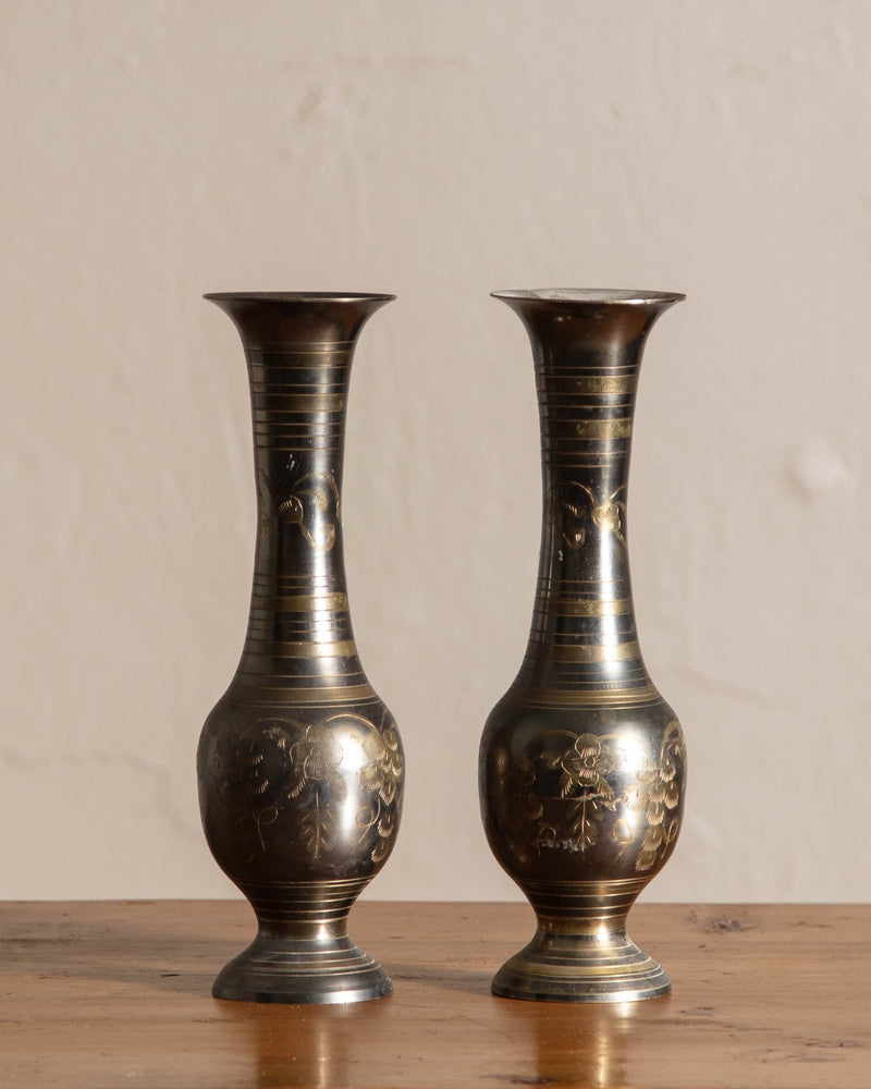 Engraved Bronze Vases (Set of 2) - Lone Fox