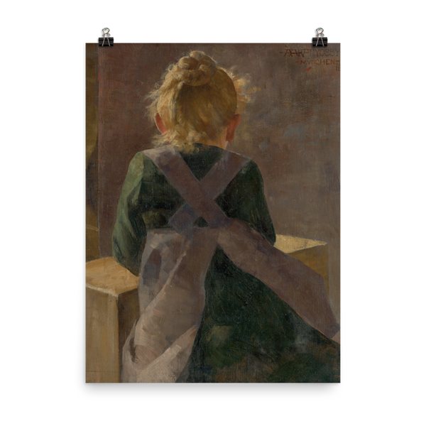 "Blonde Girl in Apron" Art Print