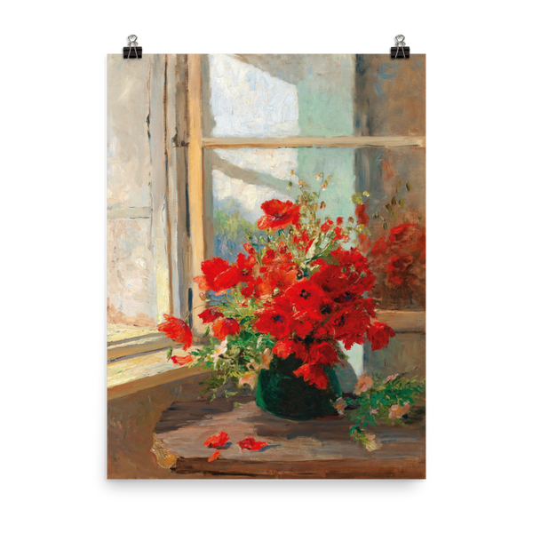 "Poppies by the Window" Art Print