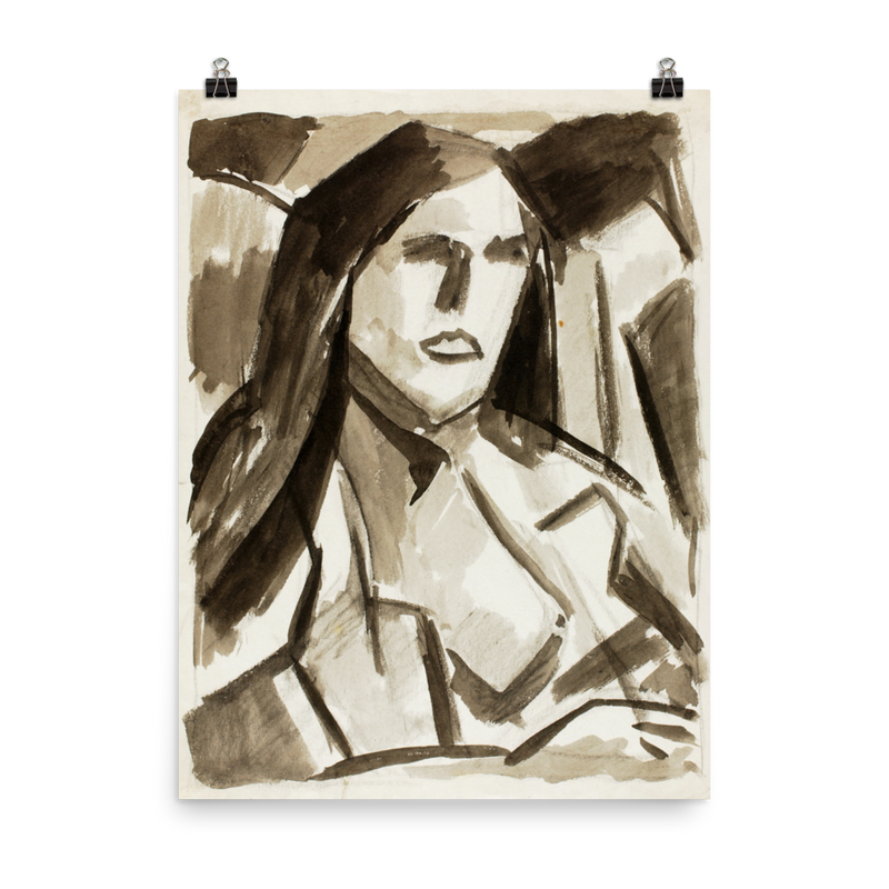 "Sketch of woman head" Art Print