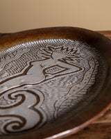 Etched Mermaid Studio Pottery Platter, American, Mid-20th Century - Lone Fox