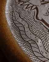 Etched Mermaid Studio Pottery Platter, American, Mid-20th Century - Lone Fox