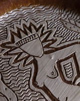 Etched Mermaid Studio Pottery Platter, American, Mid-20th Century - Lone Fox
