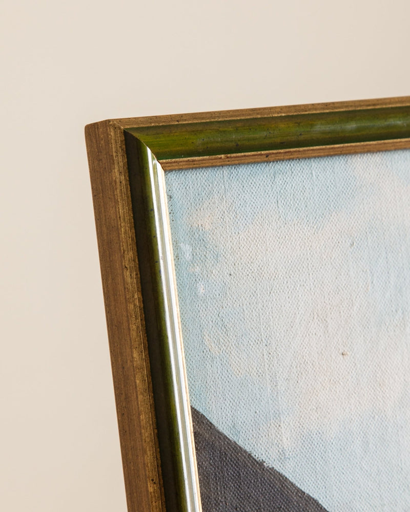 European Coastal Landscape Oil Painting in Kiwi Gilt Frame - Lone Fox