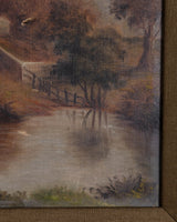 European Landscape 1 in Custom Frame, Late 19th Century - Lone Fox