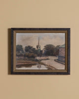 European Landscape 2 in Custom Frame, Late 19th Century - Lone Fox