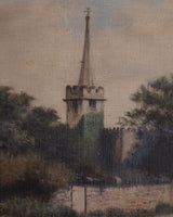 European Landscape 2 in Custom Frame, Late 19th Century - Lone Fox