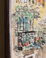 European Street Scene Watercolor Painting, 1960's - Lone Fox