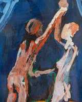 Expressionist Dancing Figures Oil Painting, 1960's - Lone Fox