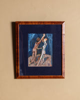 Expressionist Dancing Figures Oil Painting, 1960's - Lone Fox