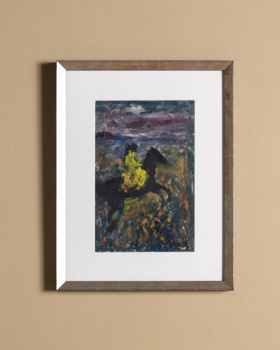 Expressionist Horse and Rider Oil Painting, 1960's - Lone Fox