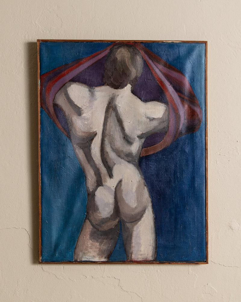 Expressionist Male Portait Oil Painting, Denmark, 1950's - Lone Fox