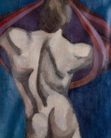 Expressionist Male Portait Oil Painting, Denmark, 1950's - Lone Fox