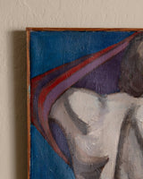 Expressionist Male Portait Oil Painting, Denmark, 1950's - Lone Fox