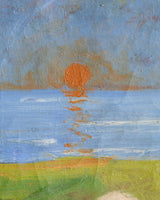 Expressionist Nude at Sunset Oil Painting by Emil Dyrberg Petersen, Denmark, 1950s - Lone Fox