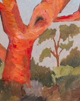 Expressionist Red Tree Oil Painting in Lacquered Frame, Spain, 1980s - Lone Fox