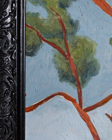 Expressionist Red Tree Oil Painting in Lacquered Frame, Spain, 1980s - Lone Fox