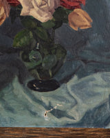 Expressionist Rose Bouqet Still Life Oil Painting, France, 1960's - Lone Fox