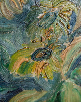 Expressionist Yellow Sunflowers Impasto Oil Painting, Italy, 1940s - Lone Fox