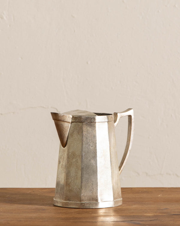 Faceted Patinated Pewter Pitcher - Lone Fox