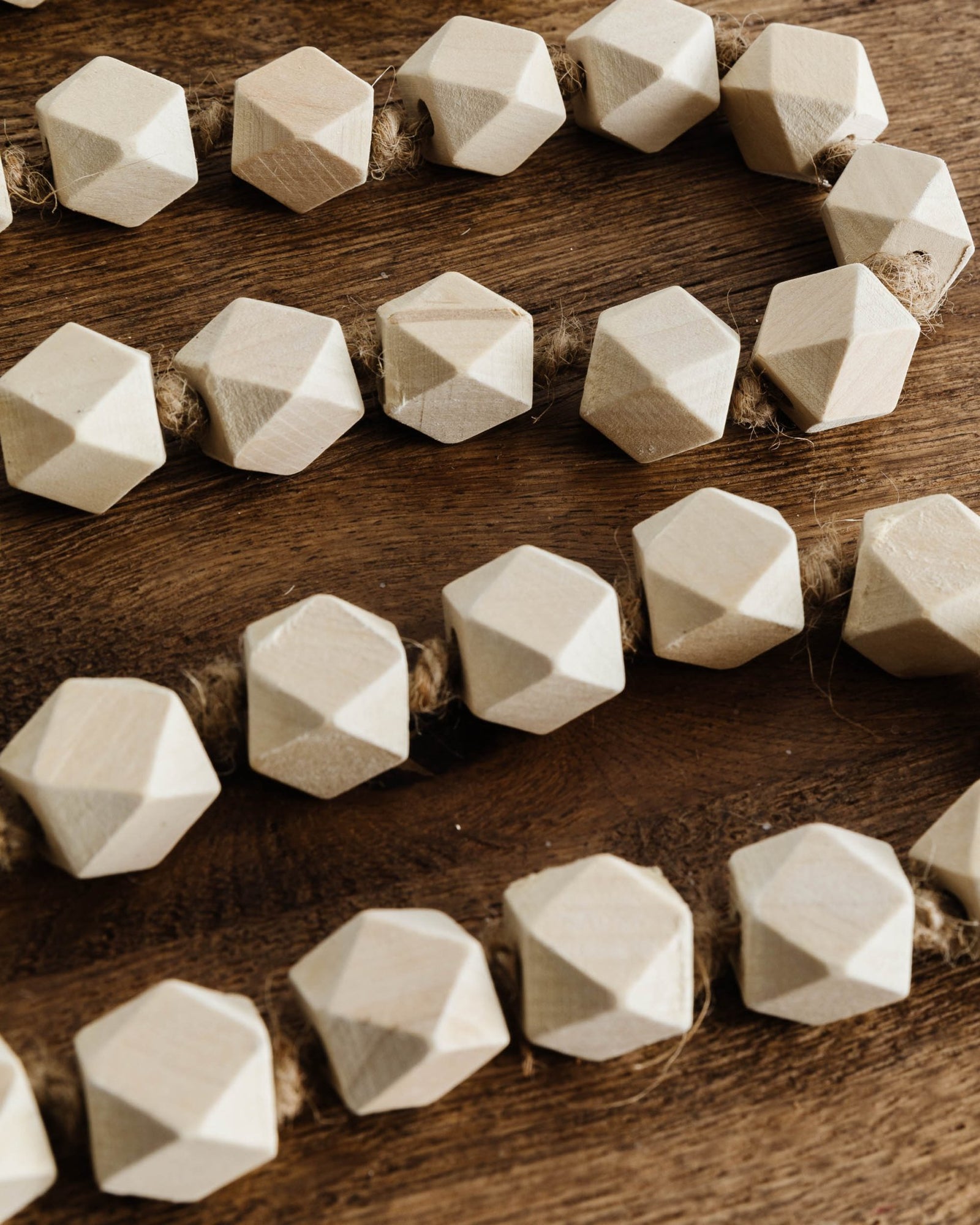 Faceted Wood Bead Garland – Lone Fox