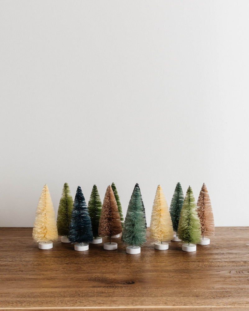 Faded Bottle Brush Trees (Set of 12) - Lone Fox