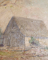 Farm Landscape Oil Painting by Theodore Cunningham, Early 20th Century - Lone Fox