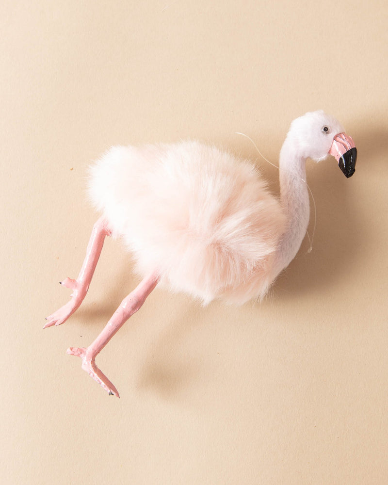 Faux Fur Flamingo Ornament - Lone Fox