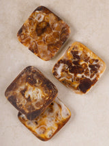 Smoked Amber Marbled Coasters – Set of 4