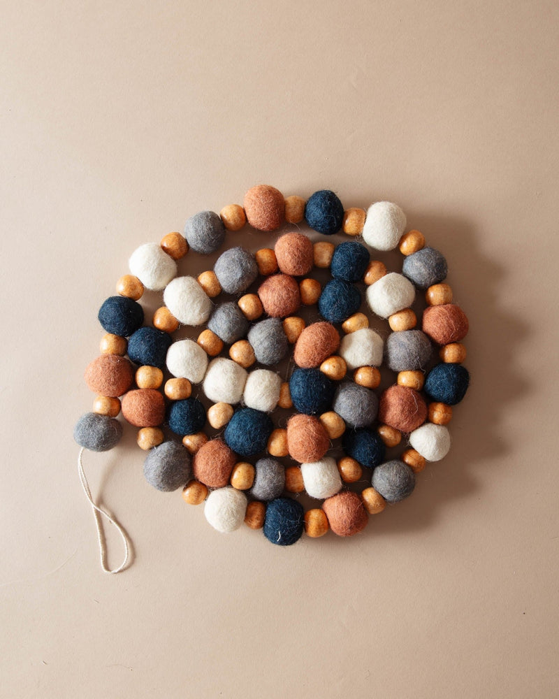 Felt Ball & Wood Bead Garland - Lone Fox