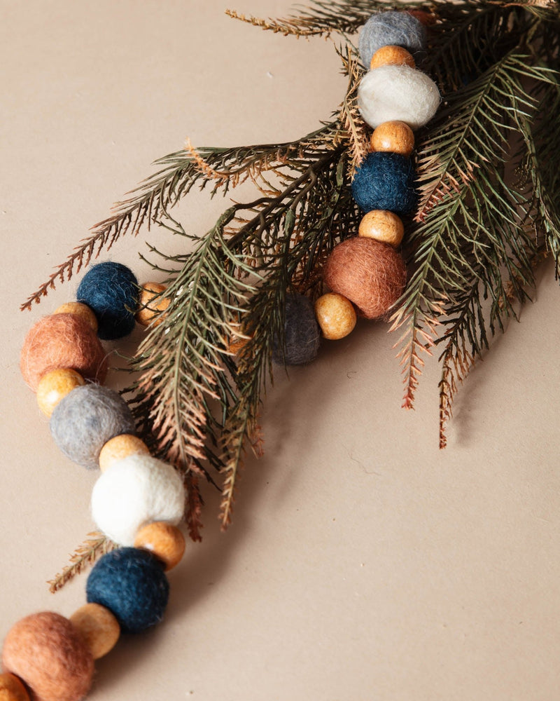 Felt Ball & Wood Bead Garland - Lone Fox