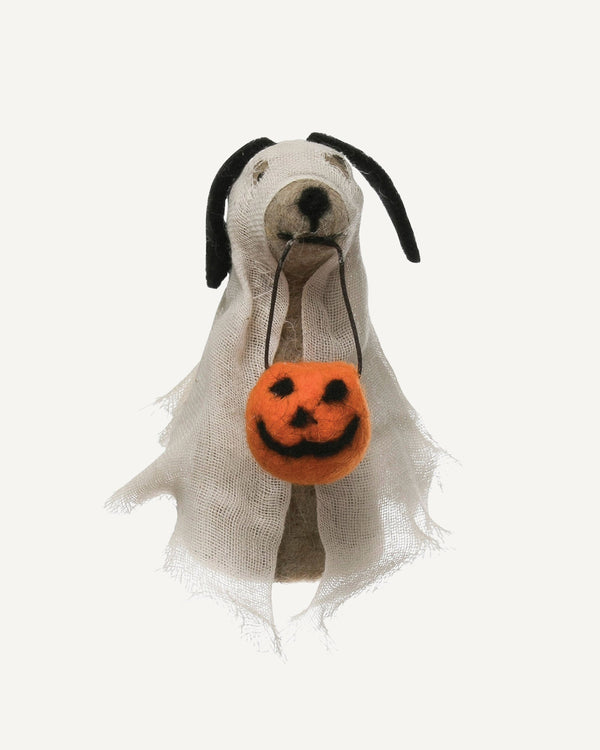 Felted Wool Trick - or - Treat Dog - Lone Fox