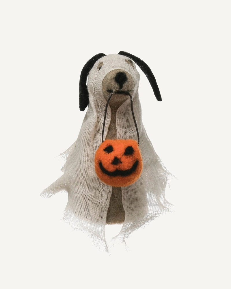 Felted Wool Trick - or - Treat Dog - Lone Fox