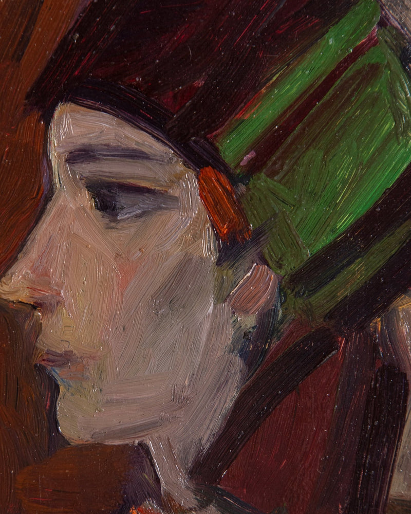 Female Portait 2 Oil Painting by Geta, Ukraine, 1980's - Lone Fox